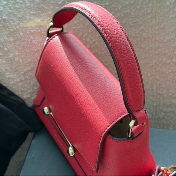 Strathberry Mosaic Nano in Raspberry with Burgundy Stitch (new in a box) - Picture 7 of 15